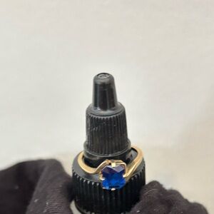 Gold Ring with Blue Gemstone